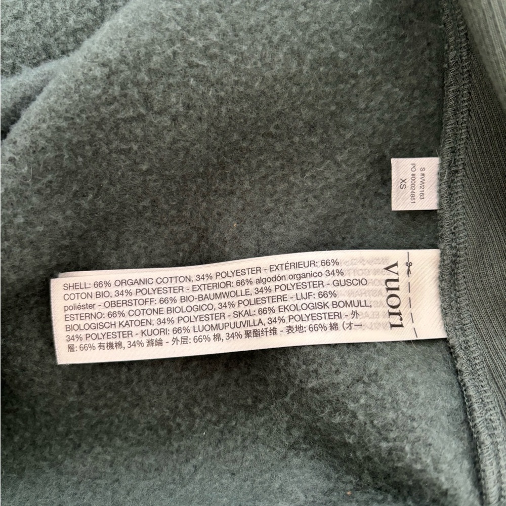 Vuori Restore Double Zip Sweatshirt Agate Green Sz: XSmall - Picture 5 of 7
